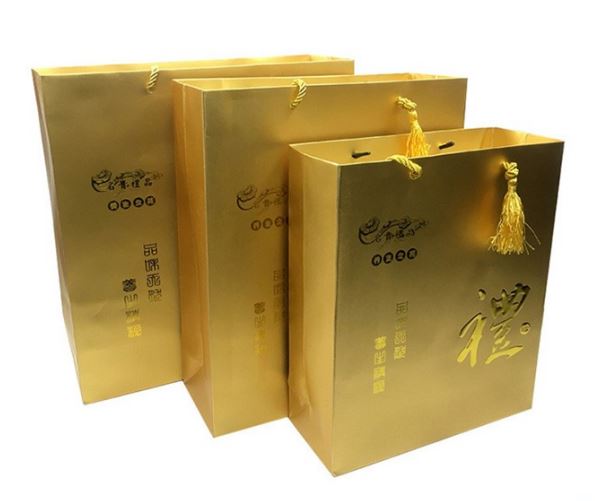 New Design Custom Golden Paper Bag for Gift and Shopping New Design Custom Golden Paper Bag for Gift and Shopping