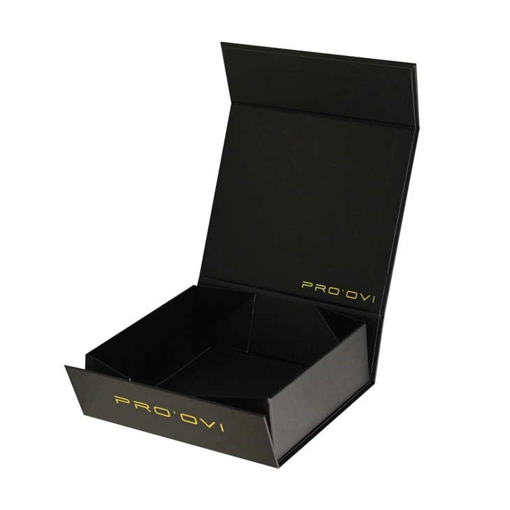 Black Rigid Paper Foldable Box