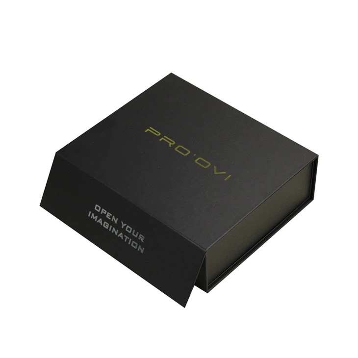 Black Rigid Paper Foldable Box