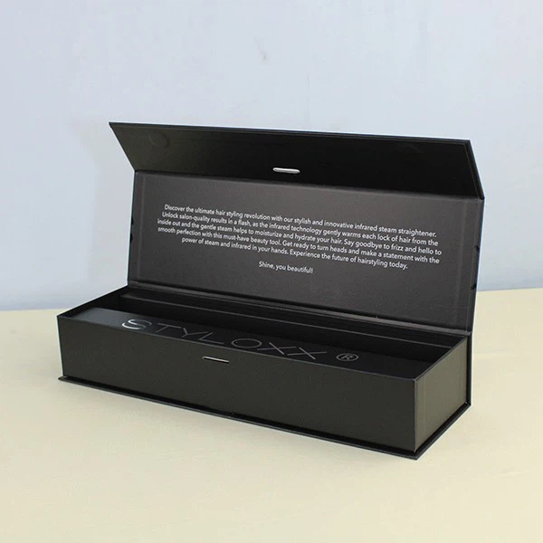 Deep Black Ribbed Magnetic Gift Box