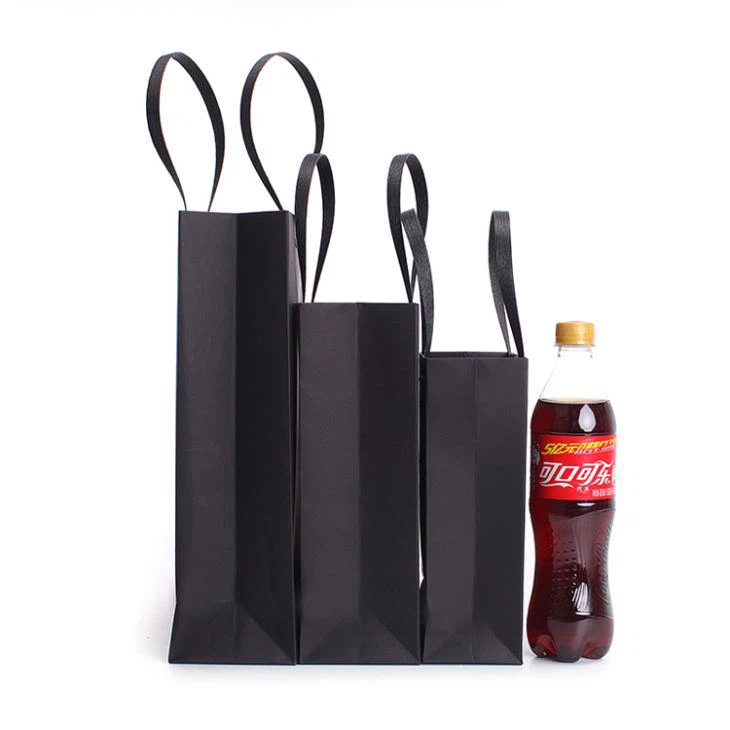 Black Paper Gift Bags For Supermarket