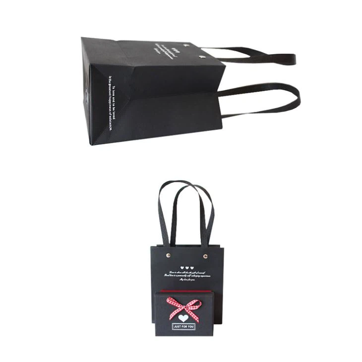 Black Paper Gift Bags For Supermarket