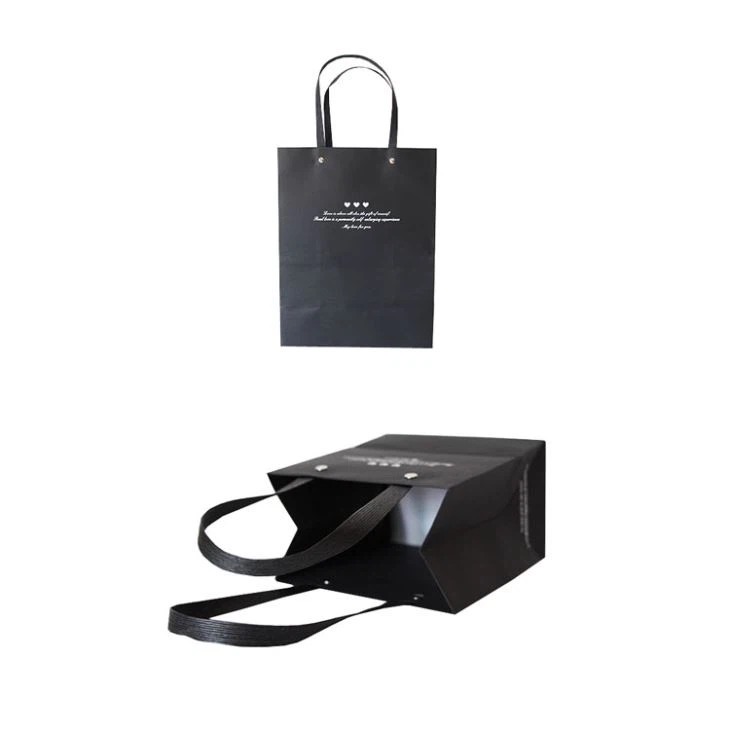 Black Paper Gift Bags For Supermarket